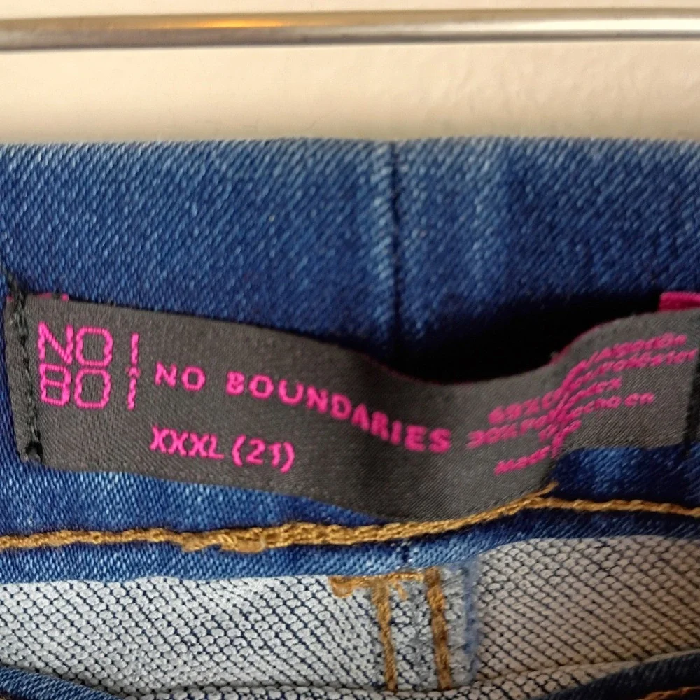 No Boundaries Womens XXXL 21 Dark Wash Pull On High Rise Skinny Jeggings Denim